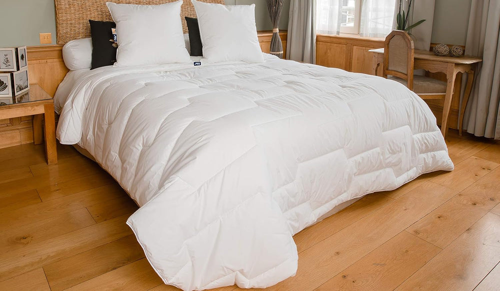 Plapumă din bumbac Percale, 240 X 220 cm, de înaltă calitate, 100% bumbac Percale, moale și confortabil, rezistent, finisaj fin, fabricat în Franța, alb Plapumi si pilote Naty Shop