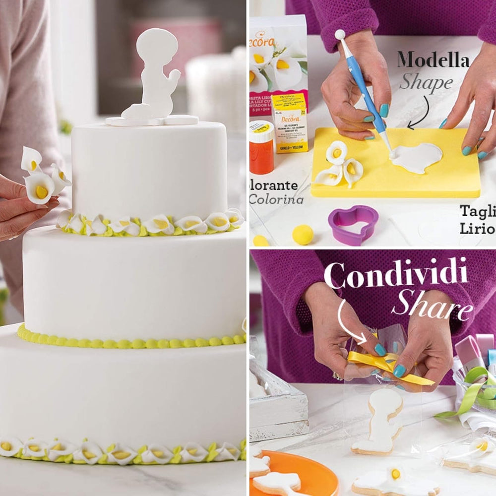 0803022 Set de forme pentru biscuiți Lily, 5 piese, Plastic, Violet, 11,5 x 11,5 x 3 cm