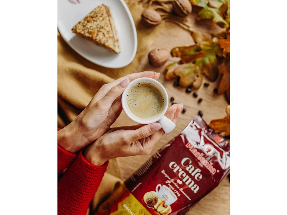 MARLENKA® Cafe crema | Espresso Bohnen | schokoladiges & nussiges Aroma | Geröstete Kaffeebohnen | Kaffeebohnen Vollautomat | Bohnenkaffee ganze Bohnen | Coffee Beans | Kaffee ganze Bohnen (500g)