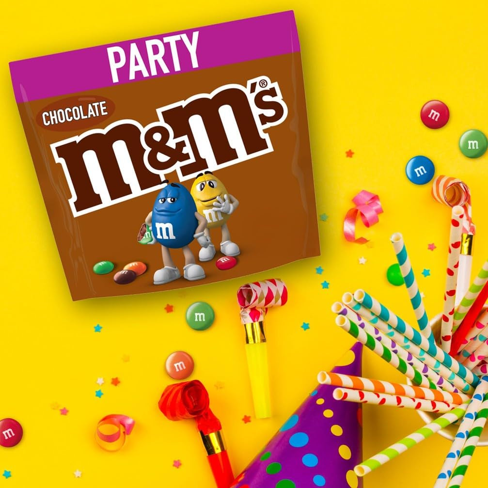 Pachet mare de ciocolată M&M's, Linte crocantă cu ciocolată și glazură colorată de zahăr, Mix pentru petreceri, 1 x 800 g, Bomboane cu tematică de fotbal american