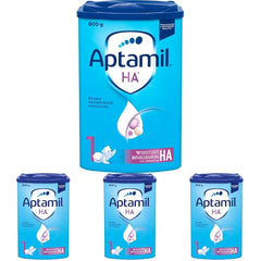 Aptamil HA 1 – Anfangsmilch von Geburt an, Mit DHA, Nur Laktose, Ohne Palmöl, Babynahrung, Milchpulver, 1x 800 g (Packung mit 4)