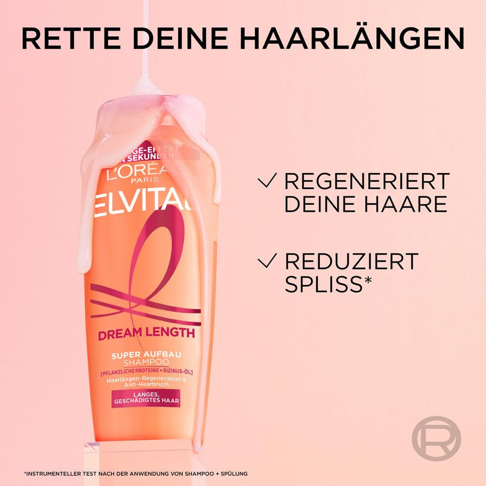 L'Oréal Paris Elvital Dream Length Super Building Shampoo, pentru păr lung ca de vis Duș și baie L'Oréal
