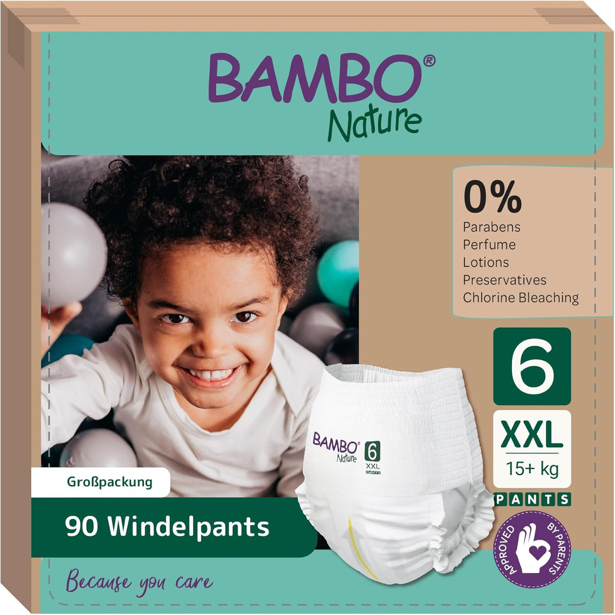 Scutece infantile Bambo Nature, mărimea 6 (15+ kg) - cutie lunară cu 90 bucăți | Scutece infantile cu protecție îmbunătățită împotriva scurgerilor | Confort și libertate maximă pentru copiii activi | Scutece testate dermatologic