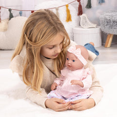 Bayer Design 93827AE Reborn Babypuppe, lebensecht, realistisch, Schnuller, Flasche, 38 cm, Weiß, Rosa