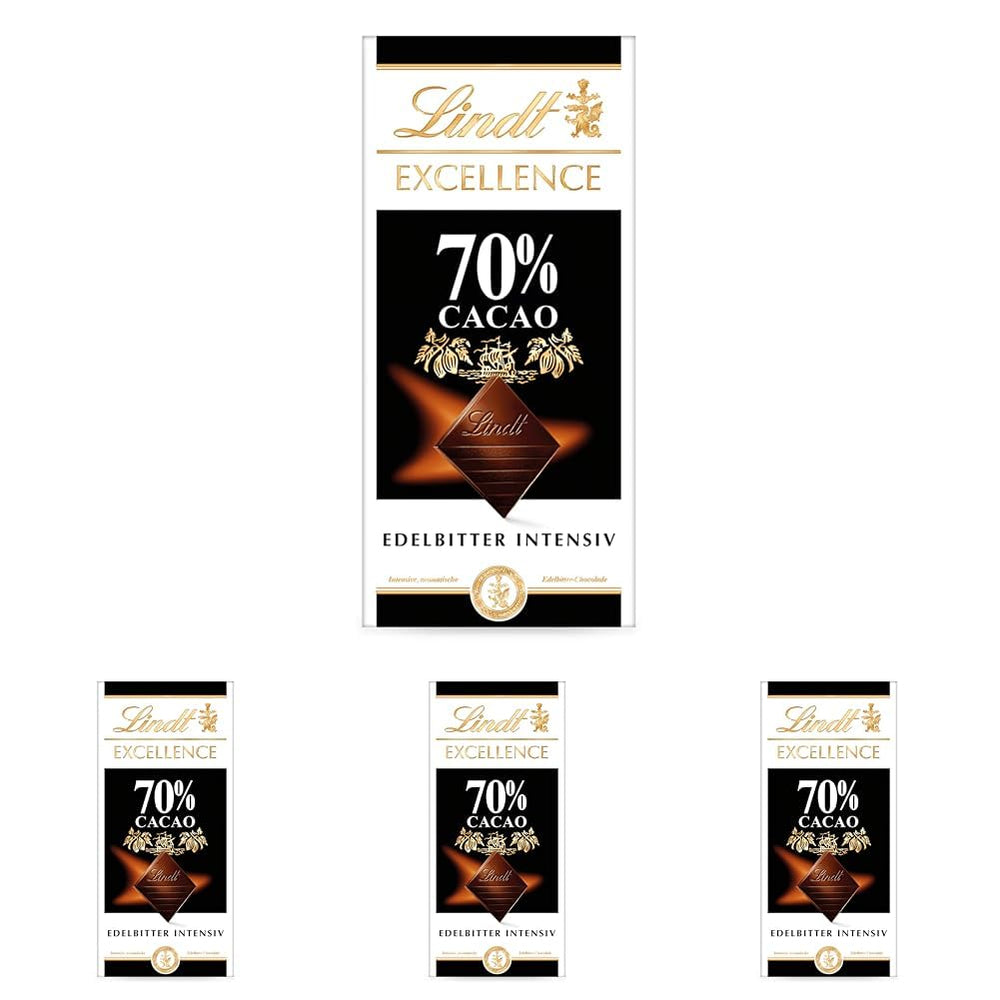 Ciocolată Lindt | Baton EXCELLENCE 70% | 100g | Ciocolată neagră intensă, corpolentă | Baton de ciocolată vegan
