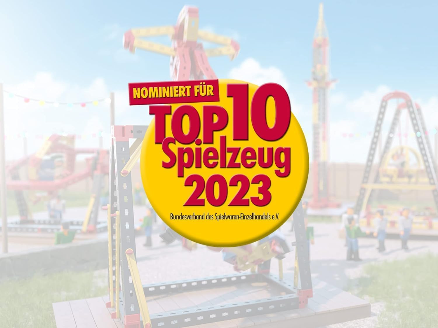 fischertechnik 569019 Advanced Crazy Rides - Bausatz Freizeitpark, Baukasten mit Karussell und Free Fall Tower, Kinder ab 8 Jahre