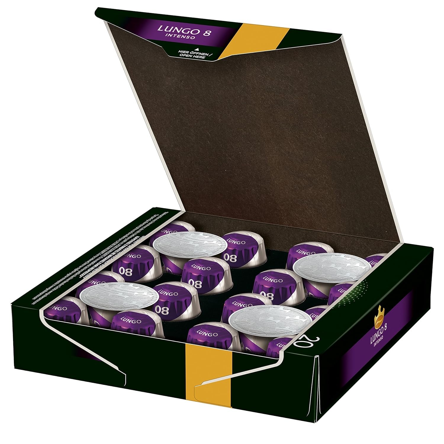 Kaffeekapseln Lungo Intenso, Intensität 8 von 12, 10 x 20 Getränke & Kaffeekapseln Espresso Intenso, Intensität 10 von 12, 200 Nespresso®* kompatible Kapseln, 10 x 20 Getränke