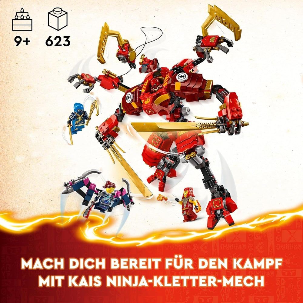 LEGO NINJAGO Kai's Ninja Climbing Mech Set, Jucărie Ninja cu figurină de acțiune construibilă și 4 mini figurine, set de aventură pentru copii, cadou de ziua de naștere pentru băieți și fete de 9 ani 71812 Seturi de constructie Besuche den LEGO-Store