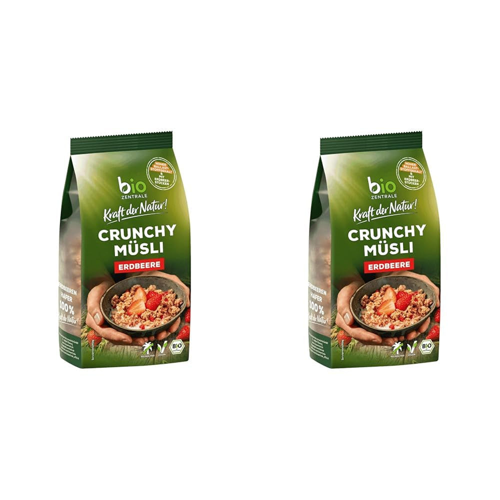 Muesli crocant cu fructe de pădure Biozentrale | 375 g Muesli organic | Ideal pentru micul dejun și pentru paharul tău de muesli la pachet | O alternativă la batoanele de muesli