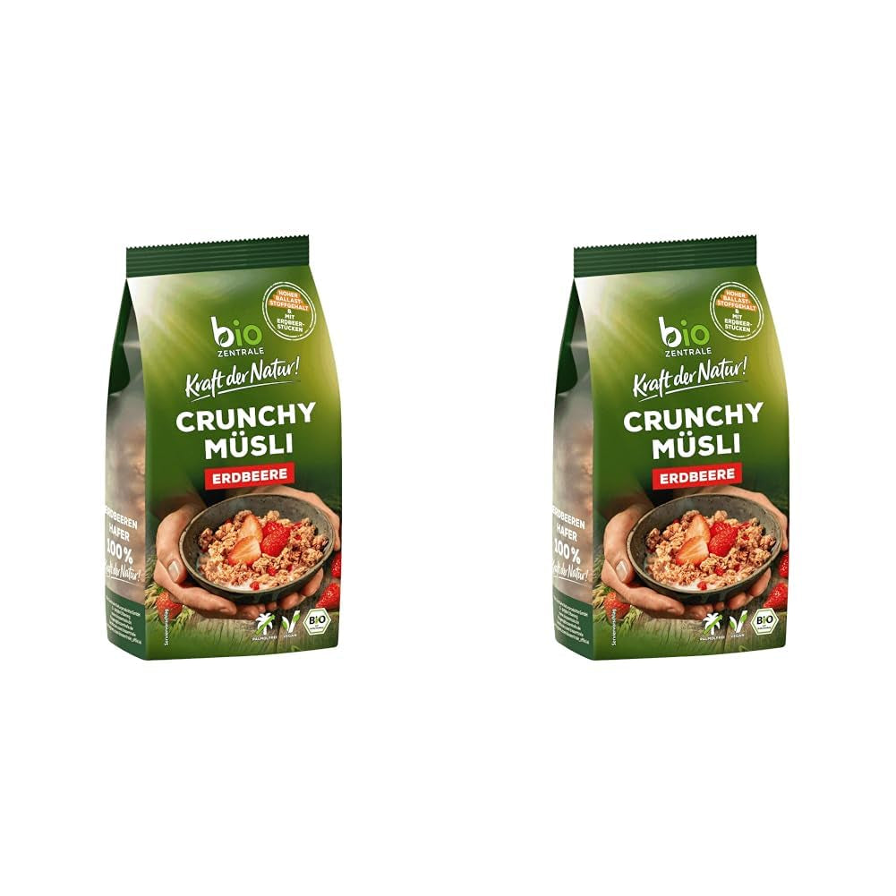 Muesli crocant cu fructe de pădure Biozentrale | 375 g Muesli organic | Ideal pentru micul dejun și pentru paharul tău de muesli la pachet | O alternativă la batoanele de muesli