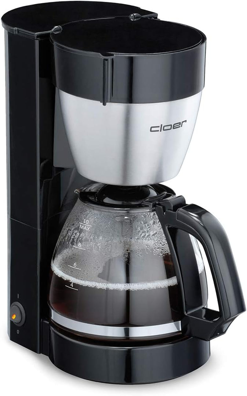 Espressor cu filtru Cloer 5009 cu funcție de menținere la cald, pentru până la 8 cești, 800 W, cu carafă izolată din oțel inoxidabil, cană filtrantă 1x4, negru