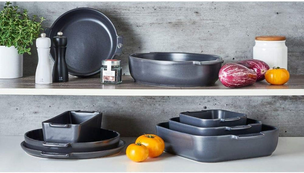 Peugeot Appolia Rechteckige Auflaufform Mit Griffen, Keramik, Schiefer / Grau, 7,2X31X21,7 Cm, Fassungsvermögen: Ca. 2 L, 60060 Matrite si tavi pentru copt Naty Shop