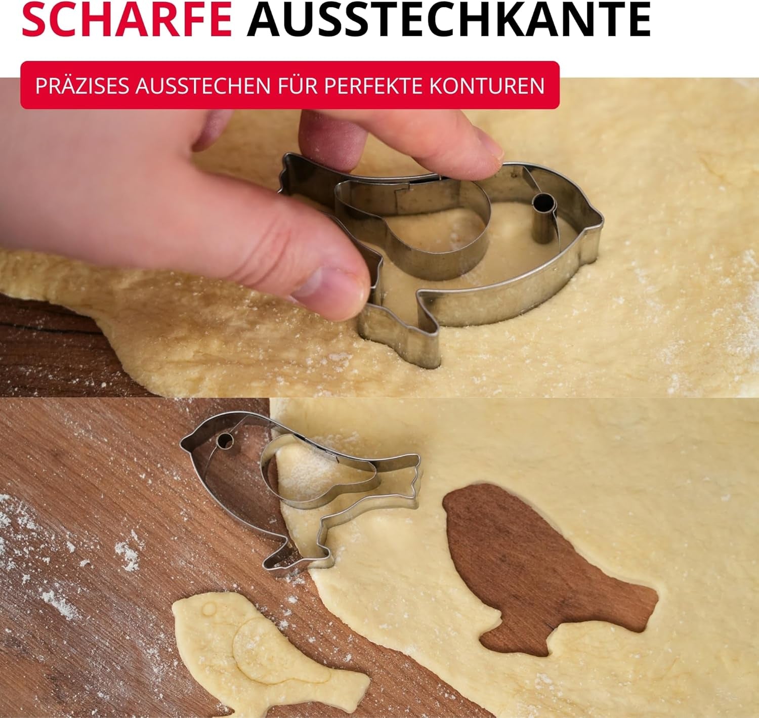 Formă de biscuiți Westmark Sparrow – Formă de biscuiți din oțel inoxidabil – Formă precisă pentru biscuiți, aluat și multe altele – Forme de biscuiți pentru Paște și Crăciun, 8 cm