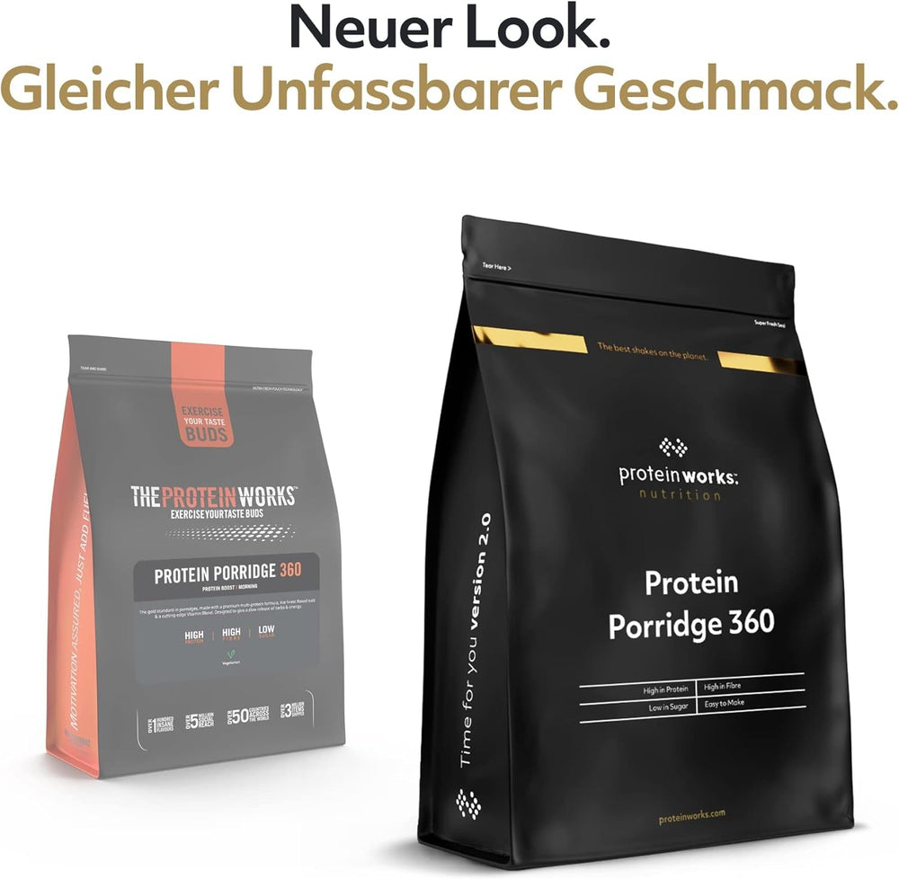 Protein Works - Protein Porridge 360 | Mit Zusätzlichen Vitaminen & Mineralien | Proteinreiches Frühstück | Kalorienarme Haferflocken | 6 Servings | Natürlich | 500G Cereale Naty Shop