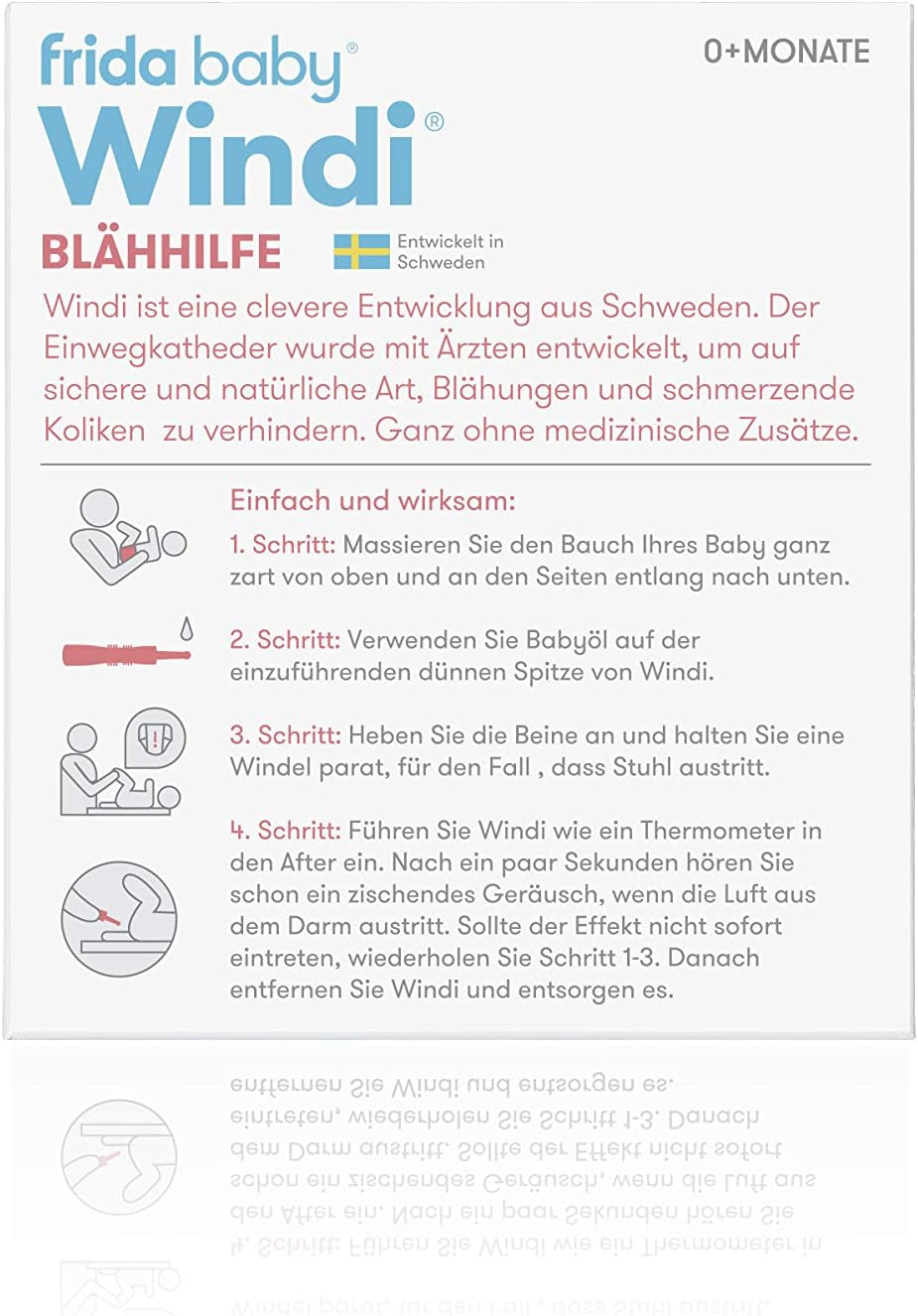 Fridababy Windi Gas Relief pentru bebeluși de la 0 luni, 10 bucăți, catetere de unică folosință, ameliorare naturală a gazelor, 20437