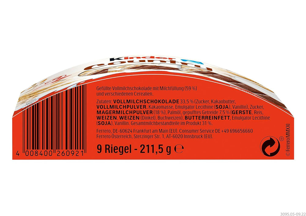 Batoane Kinder Country, 9 batoane, 212 g