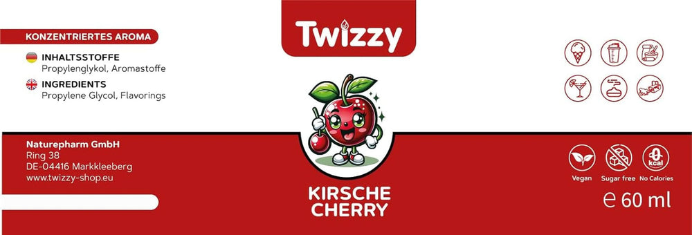 Aromă alimentară Twizzy Cherry - 60 ml - Aromă intensă - Ideală pentru coacere Arome Naty Shop