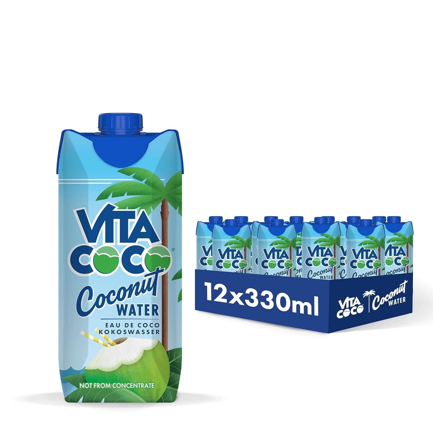 Vita Coco Pure Coconut Water 12 X 330 ml, hidratant natural cu electroliți, fără gluten, plin de vitamina C și potasiu Bauturi fara alcool Naty Shop