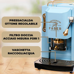 Espressor Faber Pro Deluxe din alamă cu capsule de hârtie Ese 44 mm