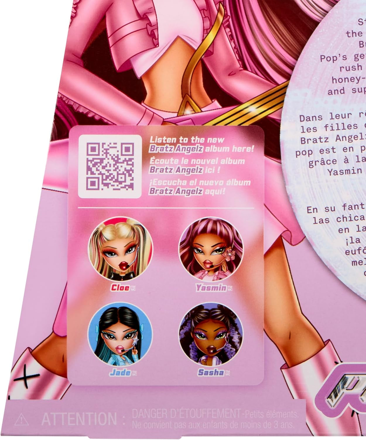 BRATZ Pop Starz Yasmin – Păpușă la modă cu talisman de colecție, ținută și accesorii muzicale