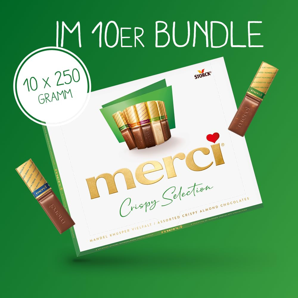 Finest Selection Variety Almond Crunch – 10 x 250g – Specialități de ciocolată umplute și neumplute