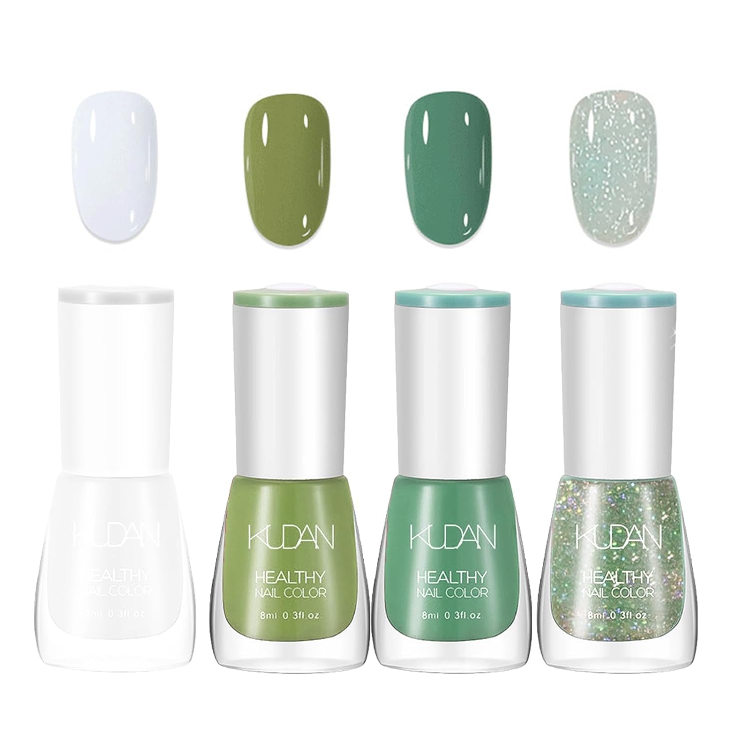 Set de ojă cu 4 piese - Oja pe bază de apă cu uscare rapidă și durabilă - Oja pentru design unghii DIY (set de 4 piese, stil nud, normal)