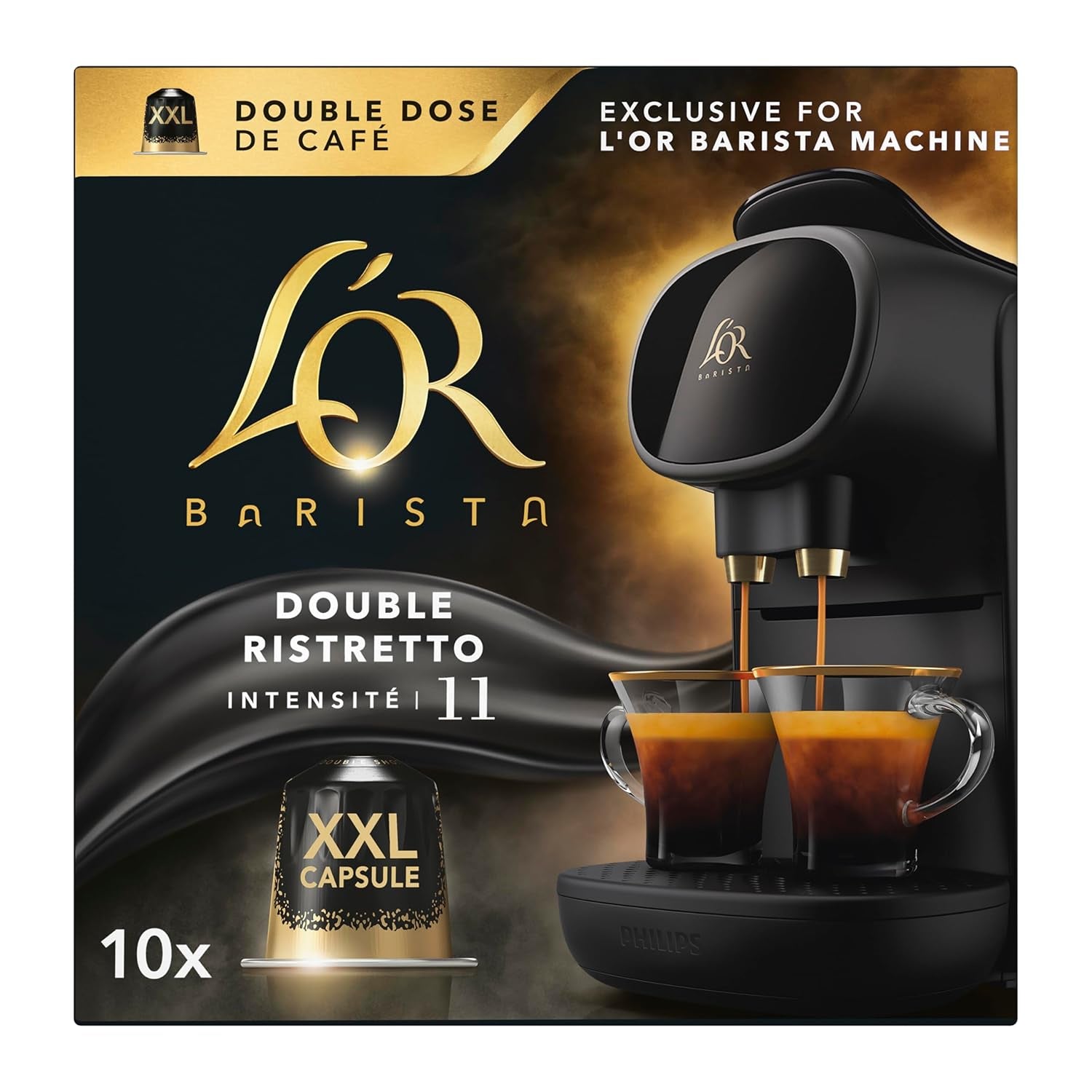 L'OR Barista Kaffeekapseln Ristretto, exklusiv für L'OR Barista Maschinen, 5er Pack, 5 x 10 Kapseln