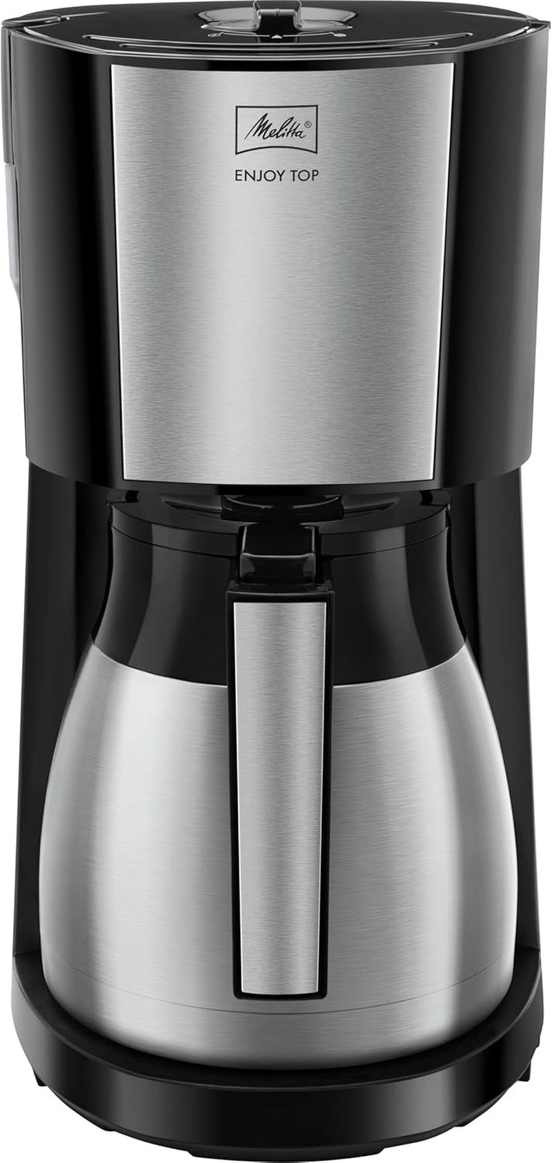 Melitta Enjoy Top Therm – Espressor cu filtru și carafă termică din oțel inoxidabil, pentru până la 10 cești de cafea, negru/oțel inoxidabil