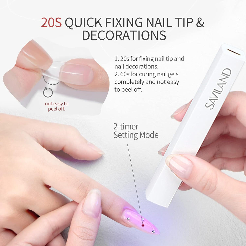 Saviland U V Lampe Für Gelnägel: Mini U V Lampe Für NägelSchützen Sie Die Haut Wiederaufladbar Klein LED Nagellack Trocknergerät Für Nagellack Aufbaugel Nail Tips Nagelkleber Geschenke Für Frauen