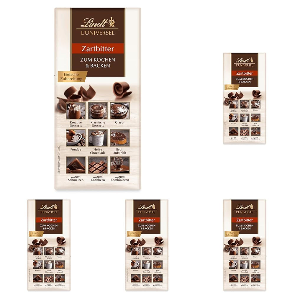 Ciocolată Lindt | L'Universel | 200g | Ciocolată pentru gătit și copt, pentru deserturi, ca glazură, fondue, cremă tartinabilă sau pentru gustări | Ciocolată pentru copt