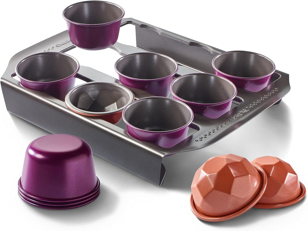 Tefal Creabake Muffins Creabake Backformen, 7,5 Cm, Antihaftbeschichtung, Stapelbares System, Kreative Rezepte Für Süßigkeiten Und Salate, Einfaches Backen, Eisenfarben Matrite si tavi pentru copt Naty Shop Starter-Set