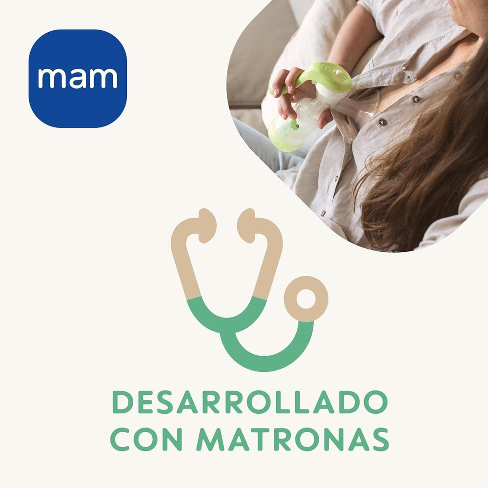 MAM Pompă de sân manuală E102 - Pompă de sân pentru lapte matern, confortabilă și eficientă Accesorii Hrana si Alaptare Bebe Naty Shop