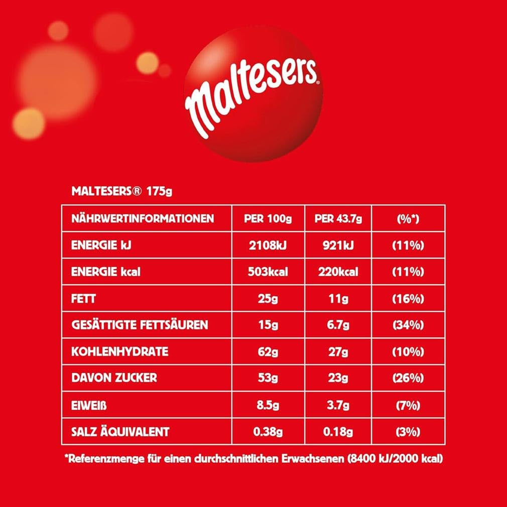 Bile de ciocolată Maltesers cu un centru crocant și ușor, aerat, gustare de ciocolată, 1 pachet (1 x 175g)