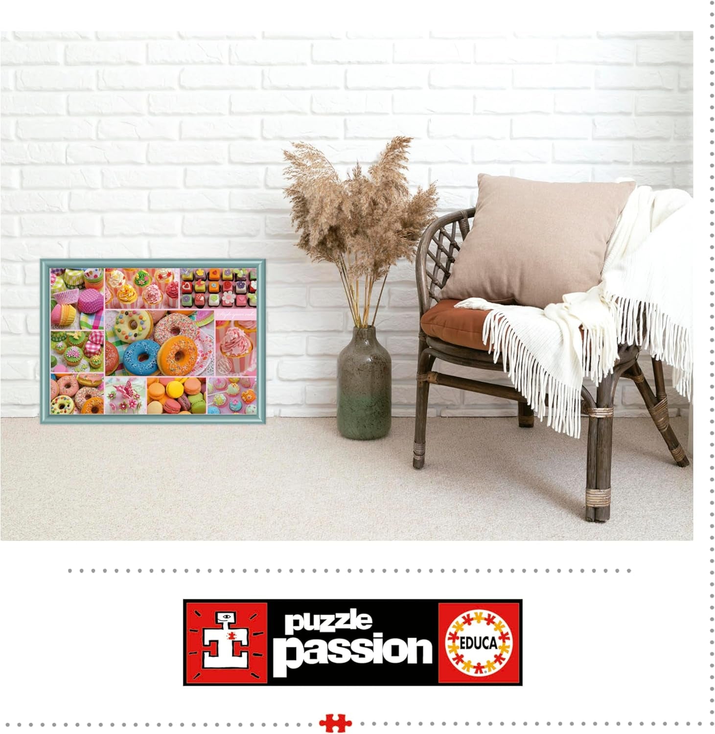 Educa - Puzzle de 500 de piese pentru adulti | Colaj de bomboane. Dimensiuni: 48 X 34 cm. Include lipiciul de puzzle Fixpuzzle. Pentru 11 ani (19904) Puzzle Naty Shop