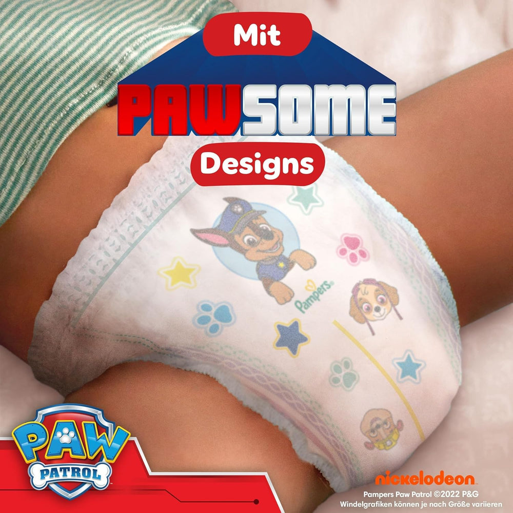 Scutece Pampers Baby-Dry Pants Ediția Patrula Cățelușilor, mărimea 5, 160 de scutece, 11 kg - 17 kg, ajustare la 360° cu sistem de oprire și protecție