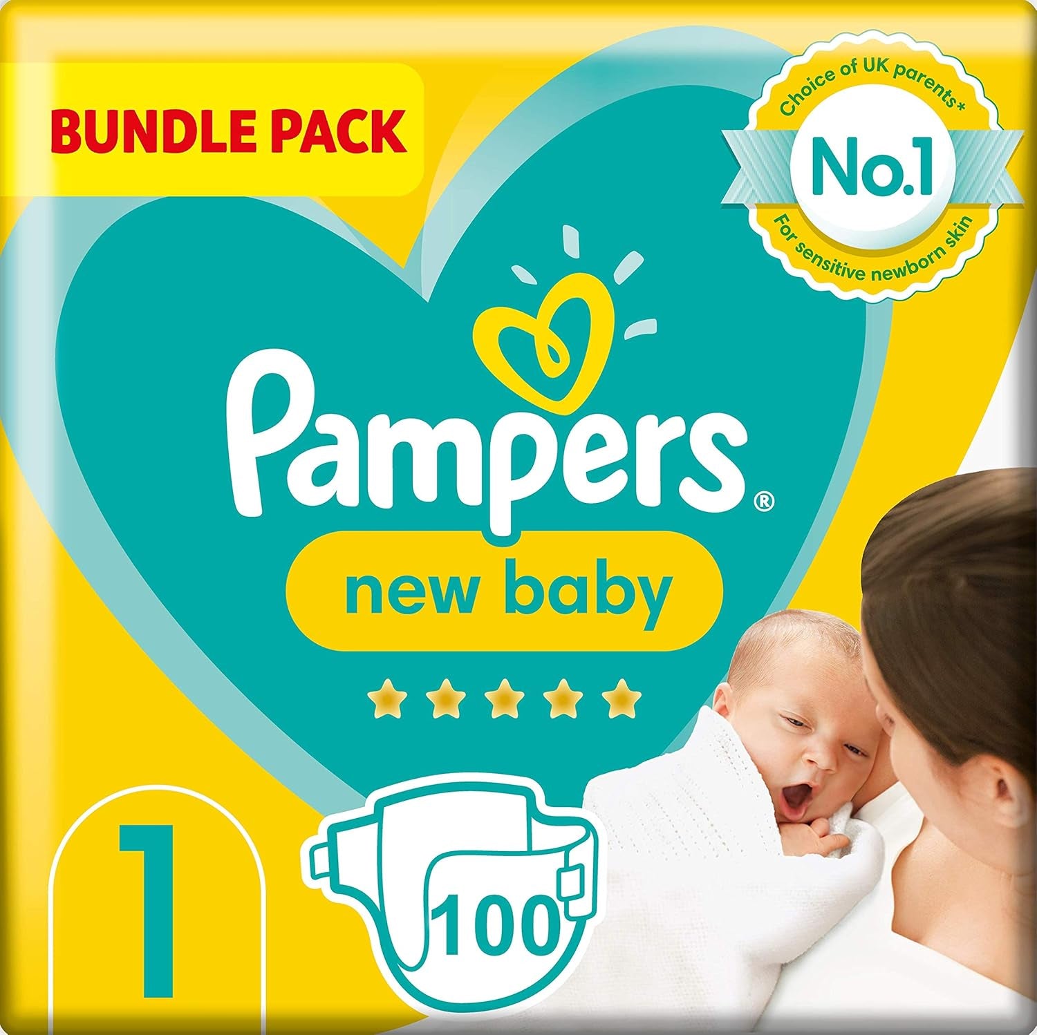 Scutece Pampers Premium Protection New Baby, mărimea 1 (nou-născut), 22 bucăți