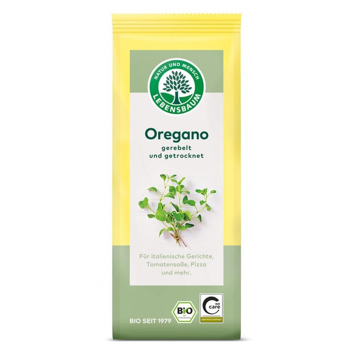 Lebensbaum Oregano, Bio-Gewürz für italienische Gerichte, würzig-herber Geschmack, gerebelt und getrocknet,15 g