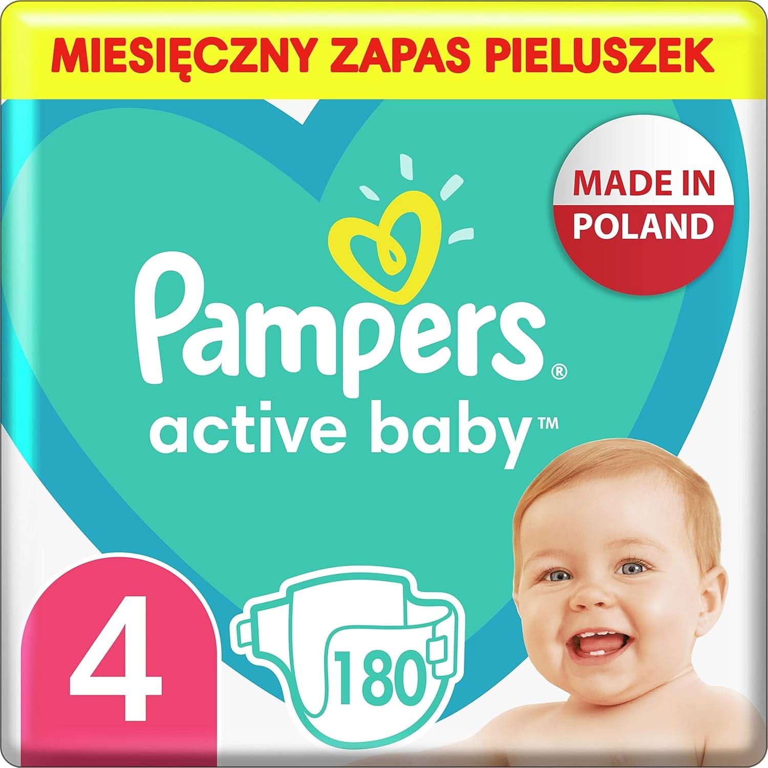 Pampers, Scutece pentru copii mărimea 4 (9-14 kg), 180 bucăți Mama si Copilul Naty Shop