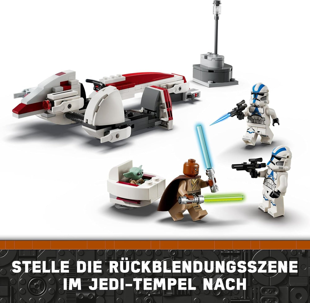 LEGO Star Wars Escape With The BARC Speeder, the Mandalorian Set, Toy Bike With Sidecar, Includes The Figures Kelleran Beq And Grogu, Gift For Boys And Girls From 8 Years 75378 Seturi de constructie Besuche den LEGO-Store