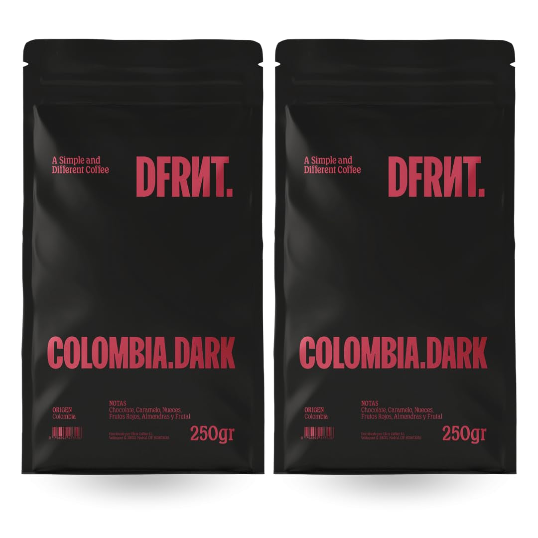 . Colombia Dark 2 x 250 g – Spezialitätenkaffee in Bohnen (86,75 SCA Punkte) – 100% Arabica – Noten von Schokolade und Karamell – Idealer Espresso – Dunkle Röstung – Frisch geröstet in Spanien