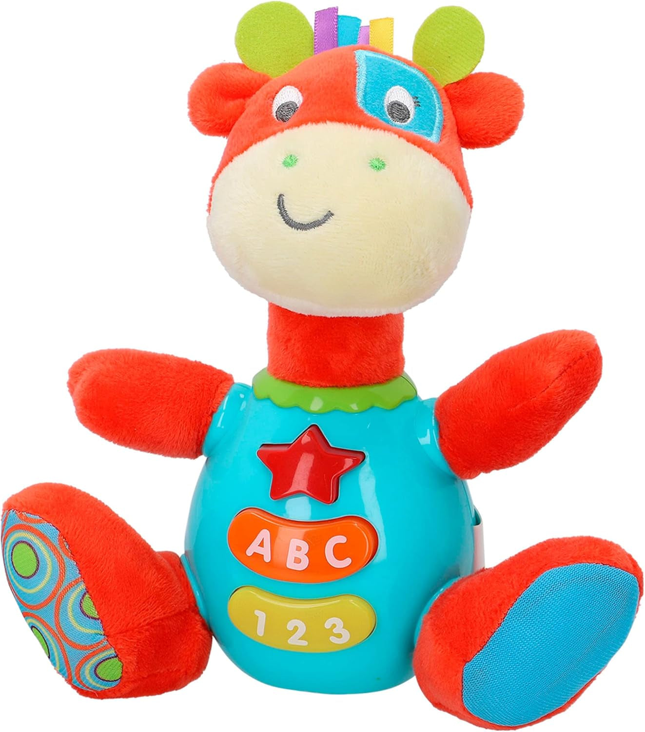 winfun 85178 elefant de jucărie moale pentru bebeluși, vorbitor și cu lumini colorate, limba: spaniolă Jucarii Bebe Naty Shop Girafă
