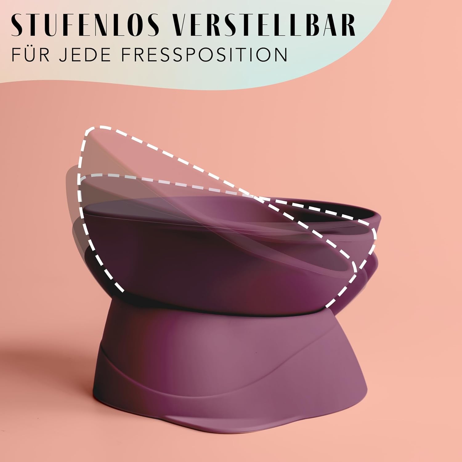 Bol pentru pisici ne&no® din silicon cu înclinare reglabilă | Bol pentru hrănirea pisicilor ridicat | Bol pentru hrana pisicilor