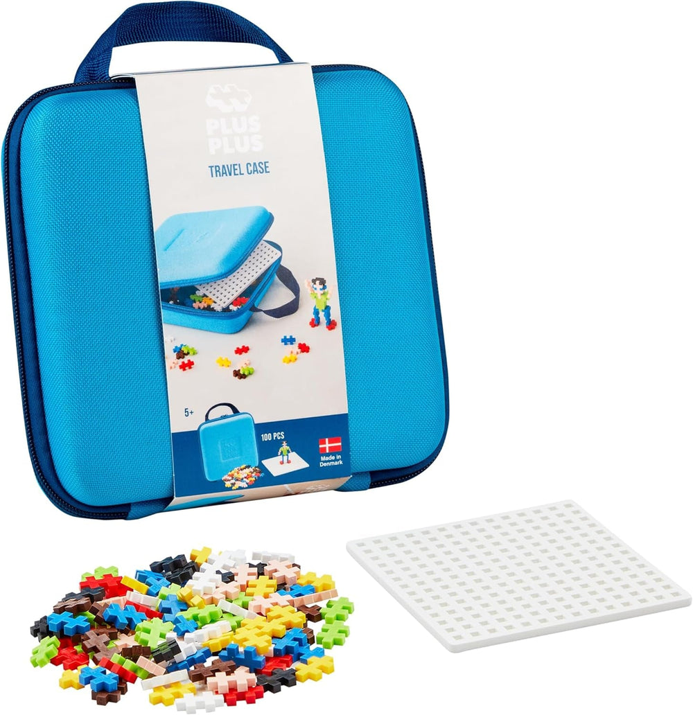 Plus-Plus 9607002 Geniales Konstruktionsspielzeug, Basic, Bausteine-Set in praktischer Metall-Box mit Henkel, 600 Teile, bunt