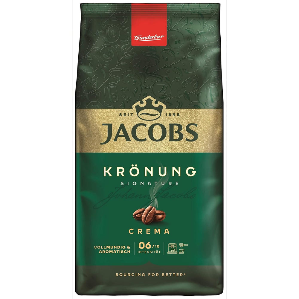Jacobs Krönung Crema, Cafea boabe întregi, pachet de 4 (4 x 1000 g)