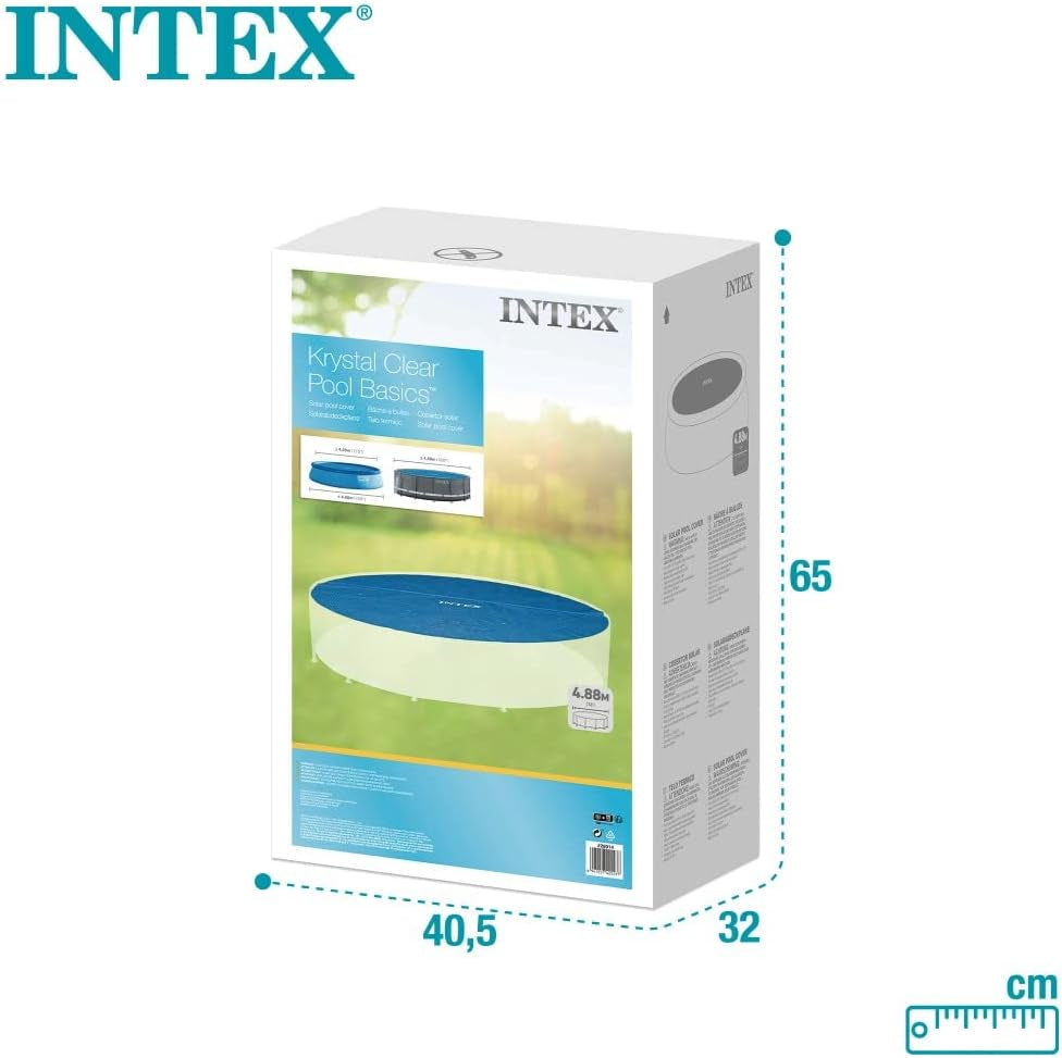 Intex 28014 - Prelată solară, Prelată izolată termic pentru piscine rotunde Easy Set/Frame, Polietilenă, Albastră, ⌀ 488 cm