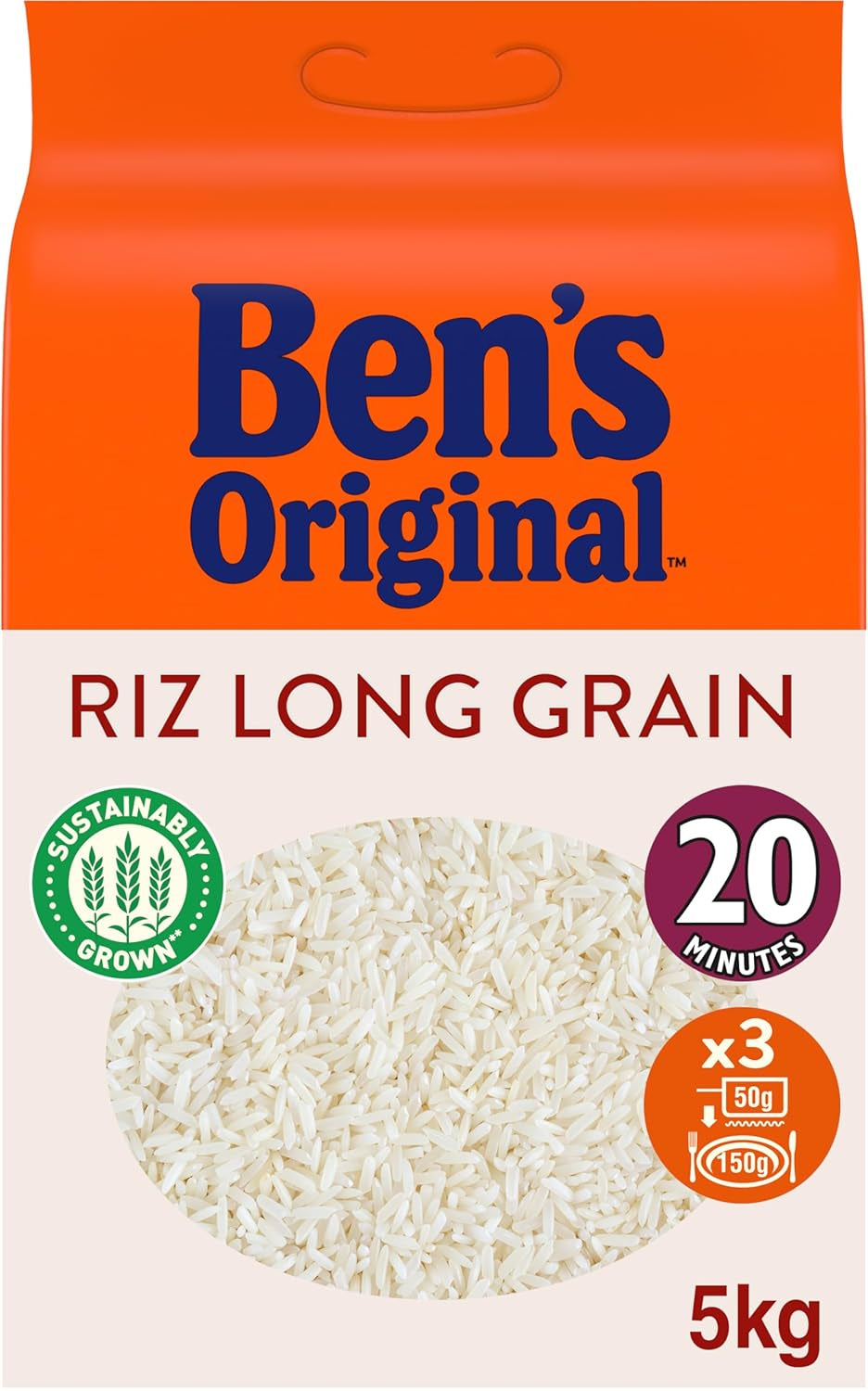 Orez cu bob lung BEN'S ORIGINAL™, fiert în pungă, 9 x 500 g, 20 de minute