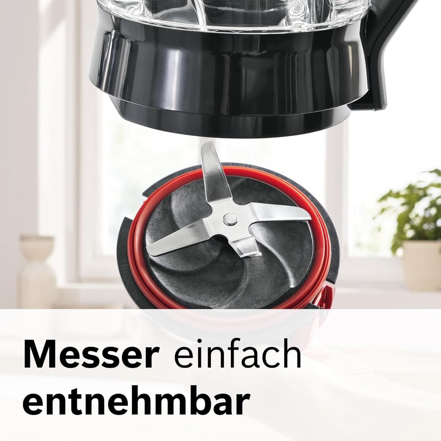 Bosch Standmixer Vitapower Serie 4 MMB6172SN, Verbesserte Version, 10 Jahre Motorgarantie, Edelstahl-Klingen, 1,5L Glasbehälter, Spülmaschinenfeste Teile, 30,000 U/Min, 1200 W, Silber Bucatarie Naty Shop