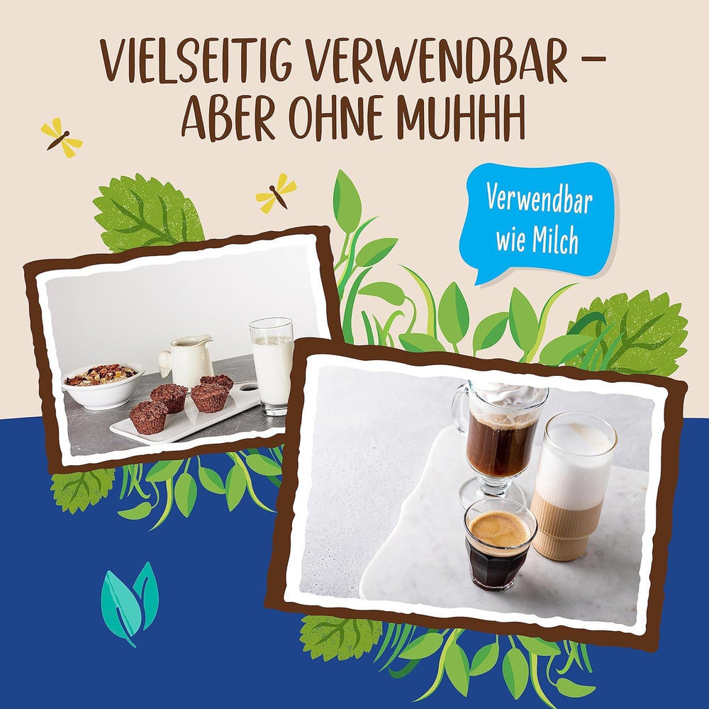 Allos Bio Ohne Muhhh 3,5% | Milchalternative | Drink auf Pflanzenbasis | vegan | schäumbar | perfekt für Kaffee | laktosefrei | Quelle von Calcium und Vitaminen | Reich an Protein | 1 Liter (6 Stück)
