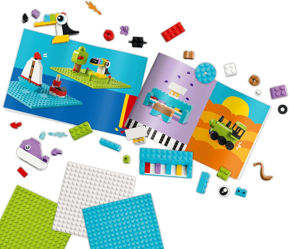 Set creativ LEGO Classic pentru construcție și joacă - set cu cărămizi colorate - construiește o casă, un câine, o mașină amuzantă, o claviatură de pian și un curcubeu - set de artizanat pentru băieți și fete de la 5 ani Seturi de constructie Besuche den LEGO-Store