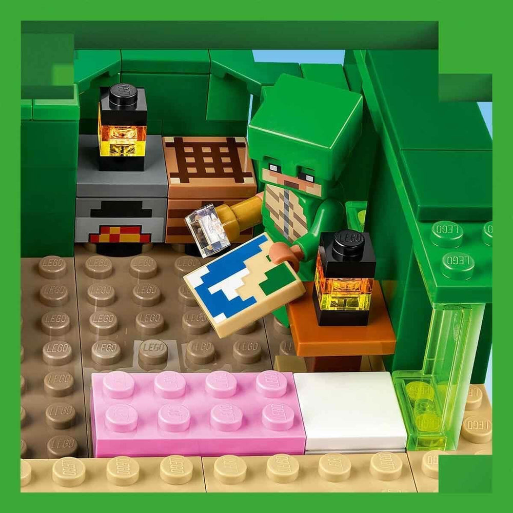 LEGO Minecraft The Turtle Beach House, casă de jucărie cu accesorii pentru fete și băieți de la 8 ani, set cu animale și personaje din jocul video, cadou pentru gameri 21254 Seturi de constructie Besuche den LEGO-Store